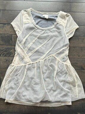 Anthropologie Meadow Rue Tulle Overlay Jersey Tee